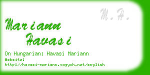 mariann havasi business card